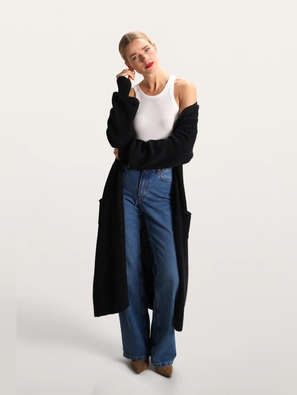 NWT JAKI Yasmin Open Cardigan | Black | Alpaca Blend